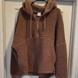 PINK Victoria's Secret Brown Sherpa Pullover